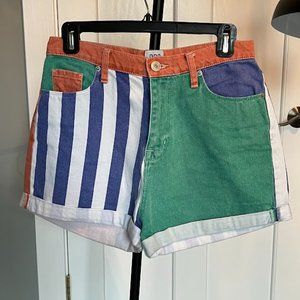 BDG Urban Outfitters Colorblock High Waisted Shorts
